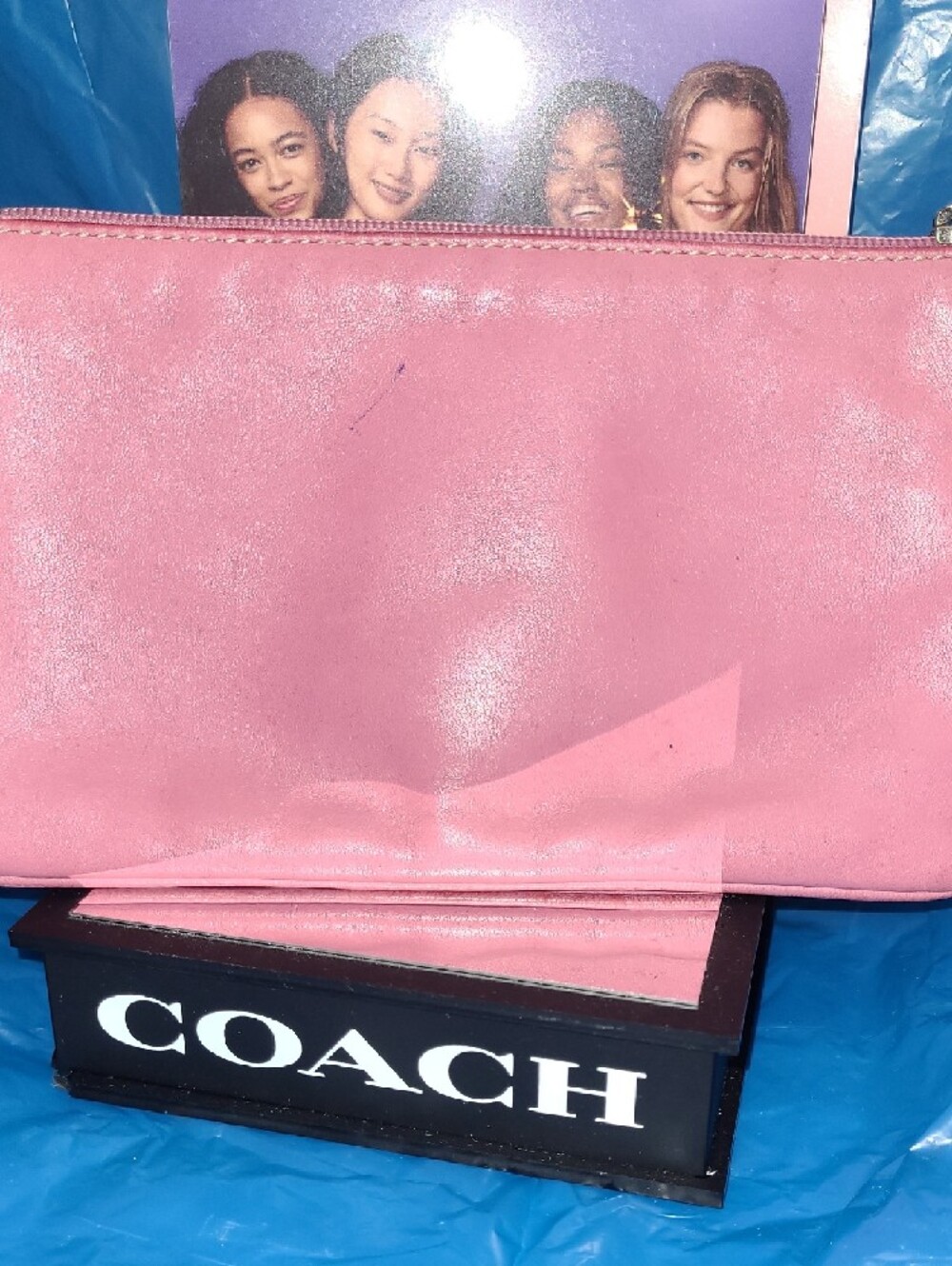 Coach Pink Leather Wristlet with Front Buckle Pocket - Picture 2 of 11